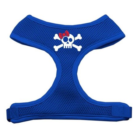 UNCONDITIONAL LOVE Skull Bow Screen Print Soft Mesh Harness Blue Medium UN955410